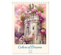 Colors of Dreams - AI-ART (Tischkalender 2026 DIN A5 hoch), CALVENDO Monatskalender: Victorianische weiße Schlösser umgeben von einem farbenprächtigem Blütenmeer