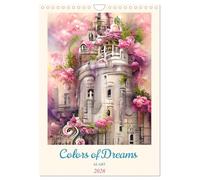 Colors of Dreams - AI-ART (Wandkalender 2026 DIN A4 hoch), CALVENDO Monatskalender: Victorianische weiße Schlösser umgeben von einem farbenprächtigem Blütenmeer