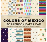 Colors of Mexico: 8"x8" Double-Sided Scrapbook Paper Pad with Patterns featuring Traditional Mexican Designs for Scrapbooking, Origami, Junk Journals, and Crafts