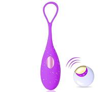 Colorsa Huevo vibrador para mujer Bolas de amor de entrenador de piso pélvico de silicona con control remoto inalámbrico (Morado)