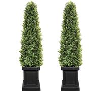 colorspec Topiary artificial de boj para exteriores, juego de 2, árboles de porche para exteriores de 3.5 pies de altura, árboles topiarios de plantas falsas verdes para todo el año, artificiales para