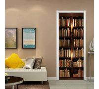 ColorSpring Calcomanía 3D para puerta de estante de libros, decoración de puerta, mural de vinilo extraíble para puerta, papel pintado para decoración del hogar (MT-158)