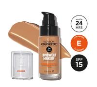 REVLON - ColorStay Base de Maquillaje SPF 15, con Vitamina E, Cobertura Media-Alta, Larga Duración, Acabado Mate, Resistente al Agua, para Piel Mixta-Grasa, Tono 320, True Beige - 30 ml