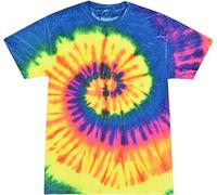 Colortone Camiseta Batik Unisex 'Swirl' | Camiseta Hippie Hombre Camiseta Hippie Mujer S - 5XL con Diferentes Estampados | Ropa Flower Power Mujer y Hombre de algodón | Neon Rainbow, L