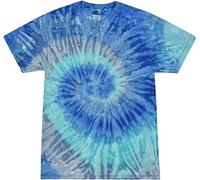 Colortone Camiseta Batik Unisex 'Swirl' | Camiseta Hippie Hombre Camiseta Hippie Mujer S - 5XL con Diferentes Estampados | Ropa Flower Power Mujer y Hombre de algodón | Blue Jerry, M