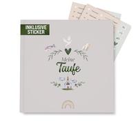 colortouch Libro de visitas para bautizo con pegatinas, libro de bautizo para rellenar, 90 páginas para personalizar, regalo de bautizo y álbum de recuerdos para niños y niñas, tapa dura de alta