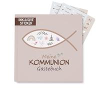 colortouch Libro de visitas para comunión con pegatinas, 60 páginas, libro de comunión con diferentes temas para rellenar, regalo de comunión y álbum de recuerdos de momentos especiales, álbum de