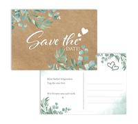 colortouch Save The Date Tarjetas postales, 40 tarjetas postales de boda, invitaciones de boda, invitación de boda, planificación de boda, diseño de papel kraft
