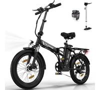 COLORWAY BK11M Bicicleta Eléctrica Plegable, 20''×3.0'' Fat Tire,7 velocidades, 36V 12Ah Batería Extraíble, Motor de 250 W, autonomía máxima de 90 km. Bicicleta de cercanías para Adultos Unisex.