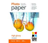 Colorway PG2001005R De alto brillo - Papel fotográfico (De alto brillo, 200 g/m², Inyección de tinta, 100 hojas, 130 mm, 180 mm)