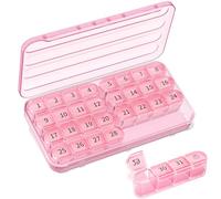 Colorwing Pastillero Mensual 31 Días: Se Puede Desmontar En 8 Cajas De Pastillero Viaje Con 32 Compartimentos, Ideal Para El Pastillero Diario, Sin Bisfenol A, Perfecta Para Personas Mayores (Rosa)