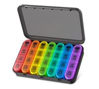 COLORWING Pastillero Semanal 4 Tomas (Español) - Pastillero Diario Grande para 7 Días, Organizador de Medicamentos con Gran Capacidad de 28 Compartimentos, Ideal para Viajes y Uso en Casa