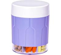 Colorwing Pastillero Semanal, Pastillero Semanal 1 Toma, Pastillero Diario, Pastillero con 7 Compartimentos Separados, Pastillero Viaje, Pill Box Grande para Vitaminas & Medicamentos (Morado)