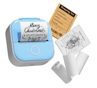 COLORWING T02 - Impresora térmica con 3 rollos de papel adhesivo, mini impresora de cápsulas de impresión, impresora inalámbrica Bluetooth sin tinta para álbumes de recortes y diario, compatible con