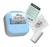 COLORWING T02 Impresora térmica de pegatinas, cápsulas de impresión mini, Bluetooth, inalámbrica, sin tinta, para álbumes de recortes y diario, compatible con Android e iOS, color azul
