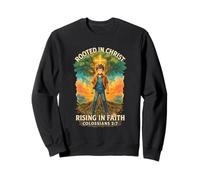 Colosenses 2:7 Arraigados en Cristo | Diseño Ilustrado de Fe Sudadera