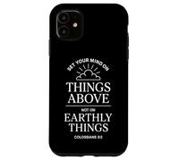 Colosenses 3:2 Versículo de la Biblia Christian Heaven Things Above God Carcasa para iPhone 11