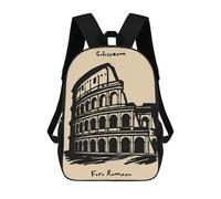 Colosseum And Foro Romano Illustration Mochila Grande Para Portátil Resistente Al Agua Para La Escuela - Perfecta Para Viajes, Trabajo Y Uso Diario 17inch