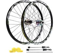 Colour,27.5inch,Ruedas De Bicicleta MTB 26 27.5, Ruedas De Bicicleta De Montaña 29, Freno De Disco 32H Y Bujes HG, Rueda Delantera 100X9mm / Rueda Trasera 135X10mm Compatible con 7-12 Velocidades