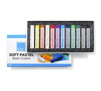 COLOUR BLOCK Juego de pasteles suaves de 12 colores en caja de papel | Juego esencial de tizas para artistas de 12 colores. Pasteles suaves de alto pigmento para mezclar, sombreado y capas suaves