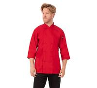 Colour by Chef Works B106-M - Chaqueta de manga 3/4, tamaño mediano, color rojo