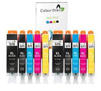 Colour Direct PGI-570XL CLI-571XL Reemplazo de Cartuchos de Tinta compatibles para Canon 570XL 571XL S5051 TS5050 TS5050 MG6851 MG5751 MG6850 TS6050 MG5753 MG6852 TS5053 TS6051-2 Juegos