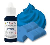 Colour Flex - Gel colorante alimentario a base de aceite azul hielo para colorear alimentos ricos en grasa; crema de mantequilla, chocolate, masas, fondant, glaseado y más, 15 ml