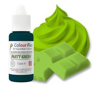 Colour Flex Party Green - Gel colorante alimentario a base de aceite para colorear alimentos ricos en grasa; crema de mantequilla, chocolate, masas, fondant, glaseado y más, 15 ml