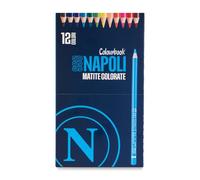 Colourbook Juego de lápices de colores Napoli, 12 lápices de colores de madera, mina suave y opaca, colores intensos multicolor, mango ergonómico, con estuche, para la escuela y el tiempo libre