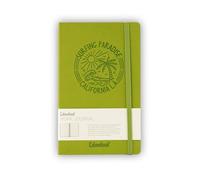 Colourbook Paradise Work Journal, cuaderno con páginas a rayas, tapa de piel sintética Soft Touch con cierre elástico, verde, 13 x 21 cm