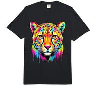 Colourful Cheetah Head in Vivid Shades Artistic Designed Comfort Colors Adult Heavyweight T-Shirt