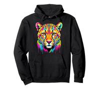 Colourful Cheetah Head in Vivid Shades Artistic Designed Sudadera con Capucha