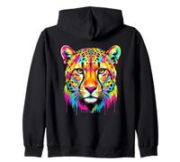 Colourful Cheetah Head in Vivid Shades Artistic Designed Sudadera con Capucha