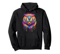 Colourful Cool Beaver Head in Vivid Shades Artistic Designed Sudadera con Capucha