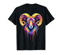 Colourful Cool Ram Head in Vivid Shades Artistic Designed Camiseta