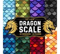 Colourful Dragon Scales Scrapbook Paper: 10 Of Skin Of Dragon Pattern Craft Papers 8.5" x 8.5" For Scrapbooking, Mixed Media, Origami, Wrapping Paper, ... Decoupage, DIY, Card Crafting, And More