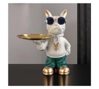 Colourful French Deco, Dog Deco Statue for Key Storage, Candy Jewellery, Earrings, Deco Key Bowl, with Tray,Dog B