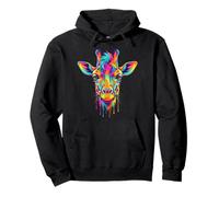 Colourful Giraffe Head in Vivid Shades Artistic Designed Sudadera con Capucha