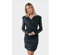 Colourful Rebel Bryssa Lurex Stripes Padded Dress Ls Metallic Silver Talla: L | Mini Vestidos Outlet | Mujer | Gris