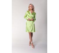 Colourful Rebel Dorin Uni Satin Wrap Mini Dress Dark Lime Green Talla: XS | Mini Vestidos Outlet | Mujer | Verde