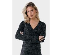 Colourful Rebel Fay Lurex Stripe Fake Wrap Top Metallic Silver Talla: XS | Blusas Outlet | Mujer | Gris