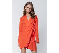 Colourful Rebel Hette Uni Wrap Mini Dress Bright Orange Talla: M | Mini Vestidos Outlet | Mujer | Naranja