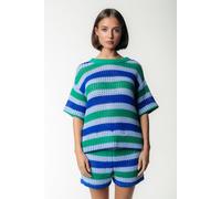 Colourful Rebel Hope Crochet Stripe Top Ss Multicolor Talla: M | Jerséis de Punto Outlet | Mujer