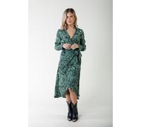 Colourful Rebel Lea Liquid Paint Wrap Midi Dress Ls Soft Green Talla: S | Vestidos Midi Outlet | Mujer | Verde