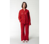 Colourful Rebel Melody Crochet Straight Pants Poppy Red Talla: M | Pantalones Rectos Outlet | Mujer | Rojo