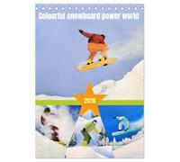 Colourful snowboard power world (Desk Calendar 2026 DIN A5 portrait), CALVENDO 12 Month DeskCalendar: Painted pictures of snowboarding.