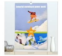 Colourful snowboard power world (High Quality Premium Wall Calendar 2026 DIN A2 portrait),CALVENDO 12 Month Wall Calendar: Painted pictures of snowboarding.