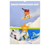 Colourful snowboard power world (Wall Calendar 2026 DIN A3 portrait), CALVENDO 12 Month Wall Calendar: Painted pictures of snowboarding.