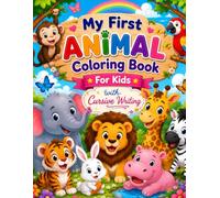Colouring Animals : Coloring Book for kids with cursive writing: Fun and easy colourig pages for toddlers