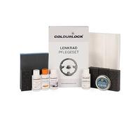 COLOURLOCK Kit de reparación de cuero - Ideal para el cuidado y la restauración de volantes negros - Incluye limpiador de cuero, desengrasante, renovador de color y más
